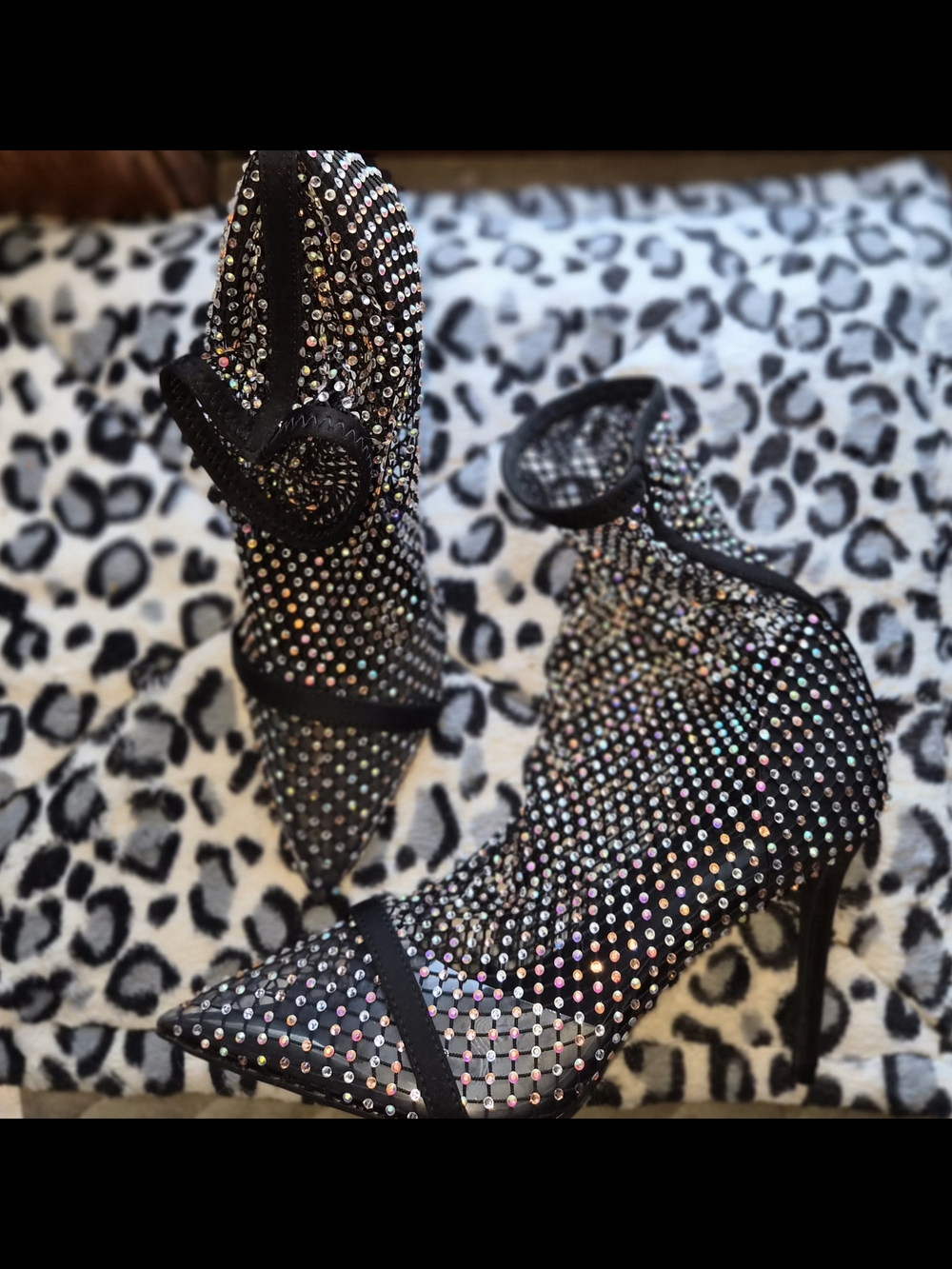 NEW Rhinestone Mesh Heels. Size 10 | Birthday / Club / Statement Shoes